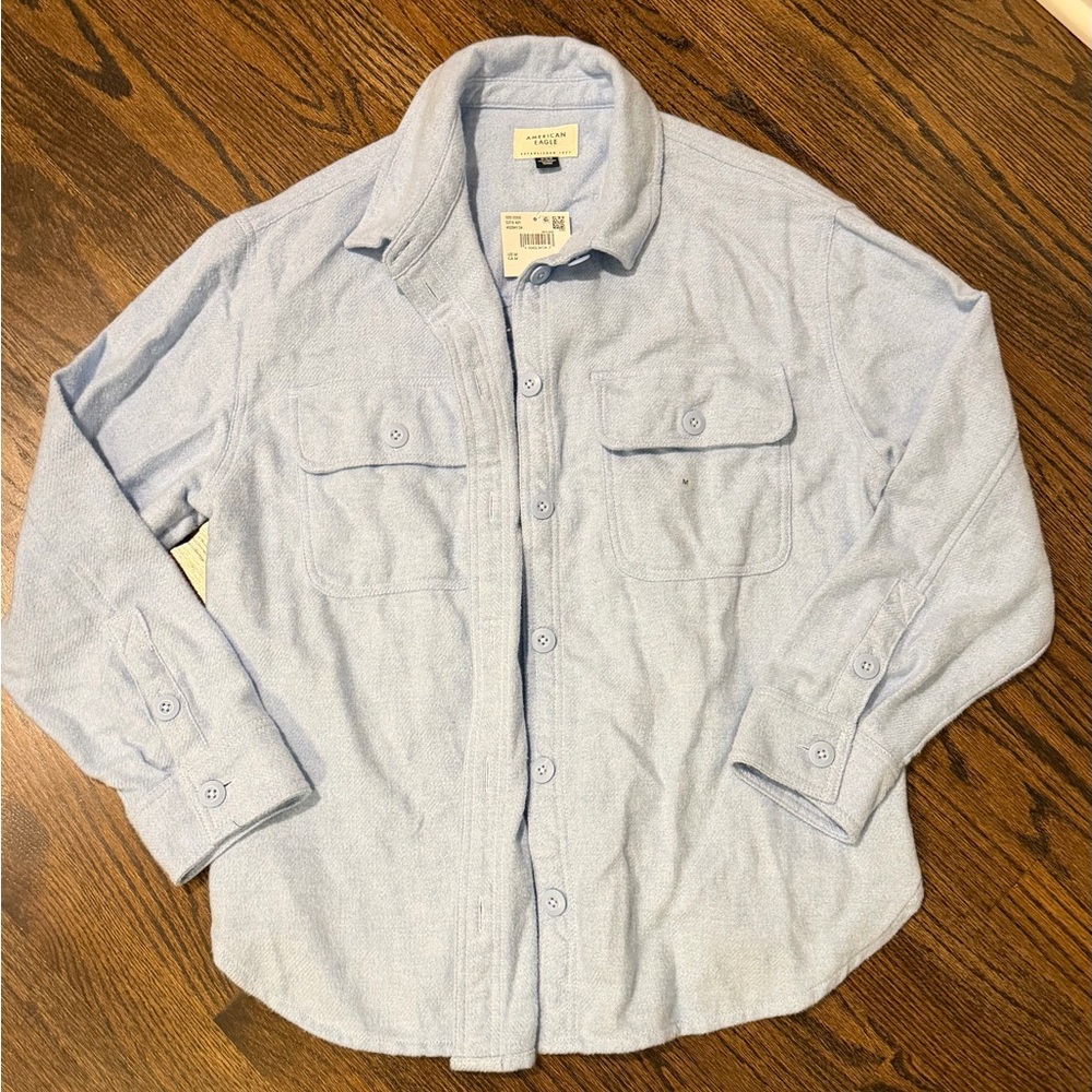 American Eagle Women's flannel button down blue size M NWT